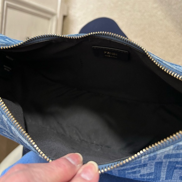 Fendi Light Blue Denim Fabric Fendigraphy Small Bag - Picture 9 of 11